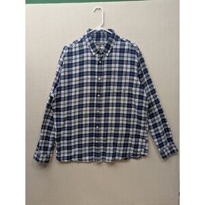 Slate&Stone Plaid Flannel Men's XL Long Sleeve Blue Button Down Shirt‎ W Pocket